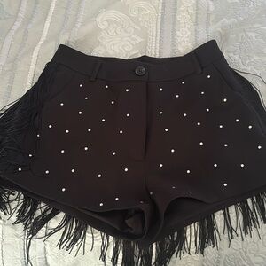Western fringe/rhinestone shorts